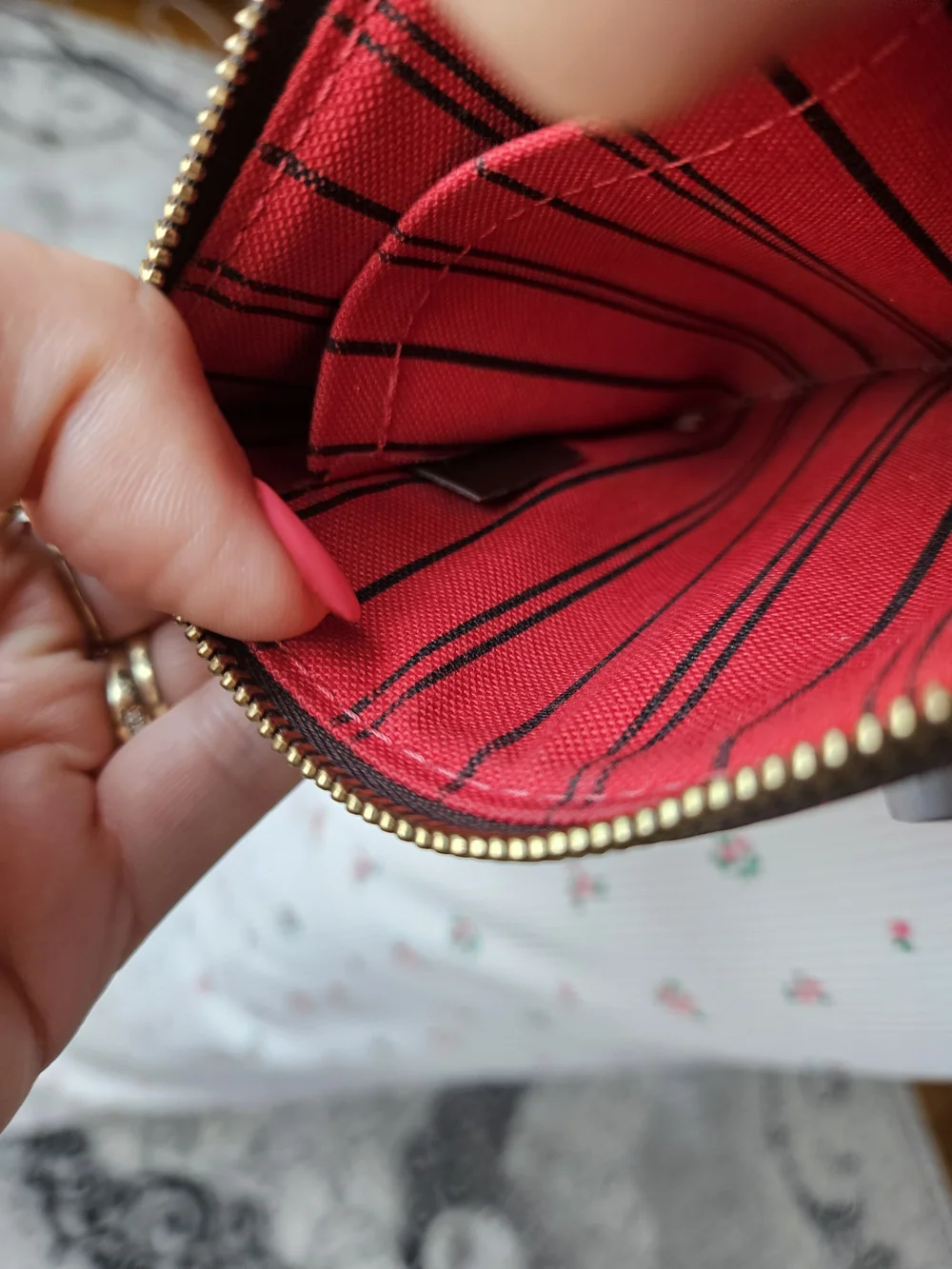 Louis Vuitton Brown Checkered Wristlet Clutch